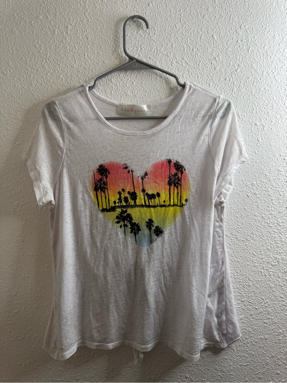 The Hyssop Light Gray Tank with Pink Script Label